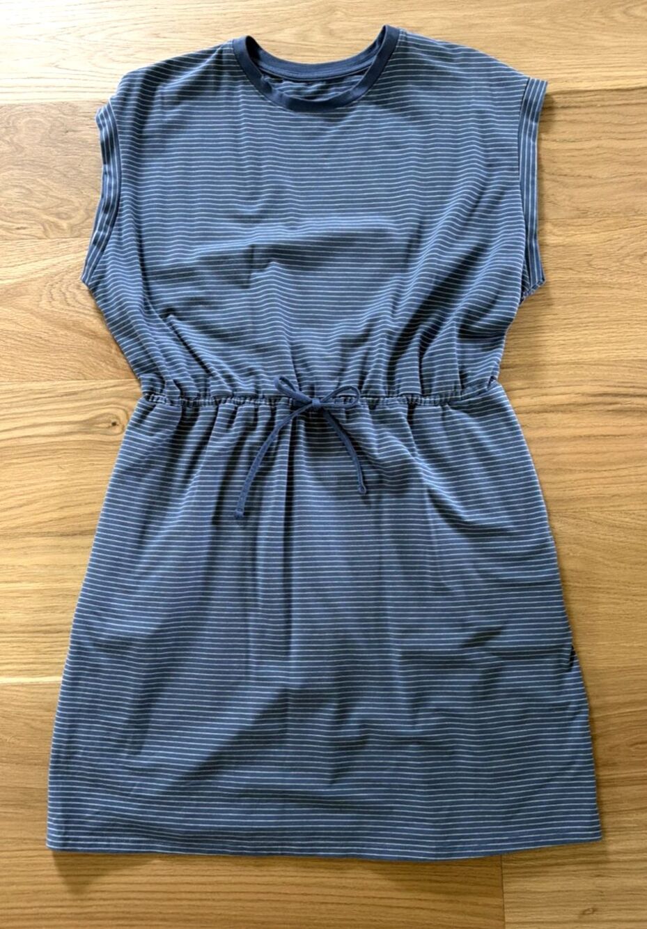 A New Day Womens Striped Sleeveless Elastic Waist Dress XL Blue White Everyday